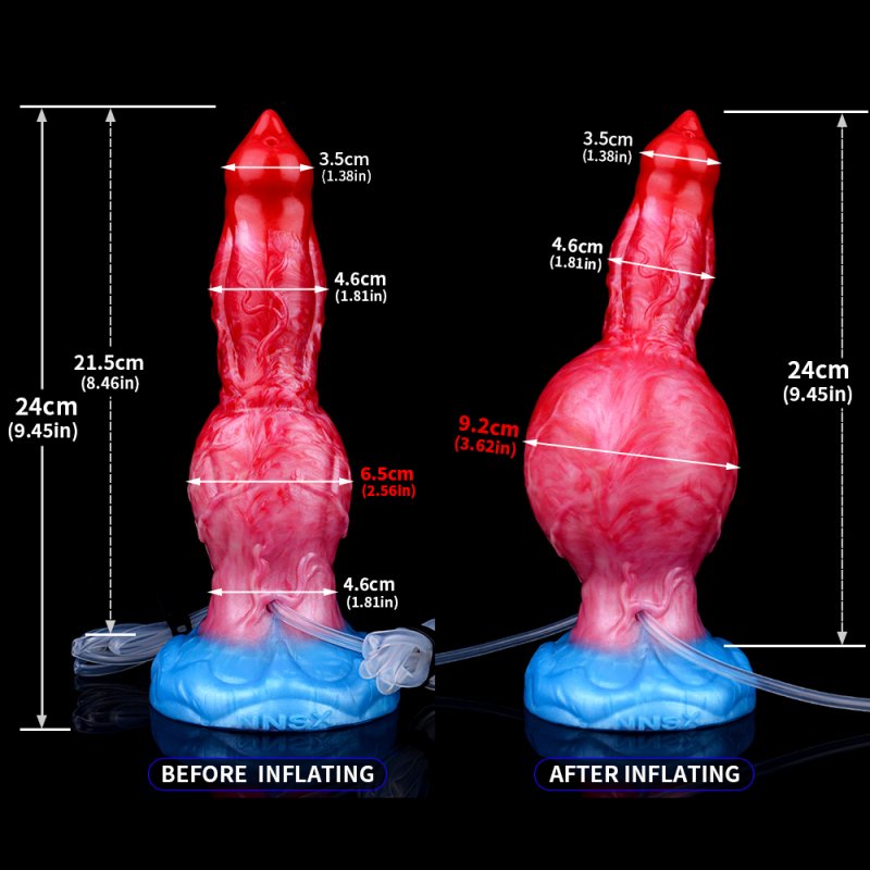 Squirting Inflatable Fantasy Dildo - Wolf Dick