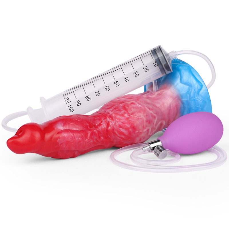 Squirting Inflatable Fantasy Dildo - Wolf Dick