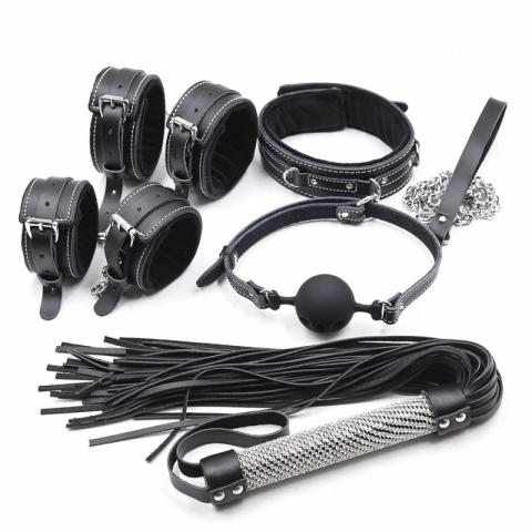 5pcs Real Leather Bondage Kit