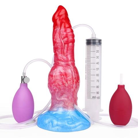 Squirting Inflatable Fantasy Dildo - Wolf Dick